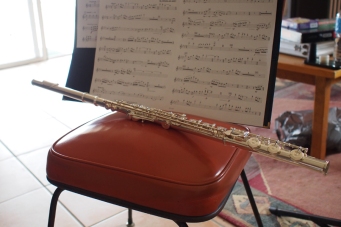 We split up into sections for a more personalised practice. A chair stood in as my music stand.